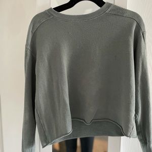 Aerie forest green cropped crew neck
